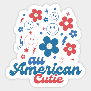 Au American Cutie 4th Of July Usa Sticker